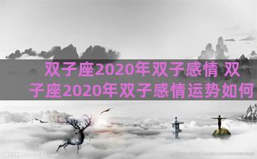 双子座2020年双子感情 双子座2020年双子感情运势如何